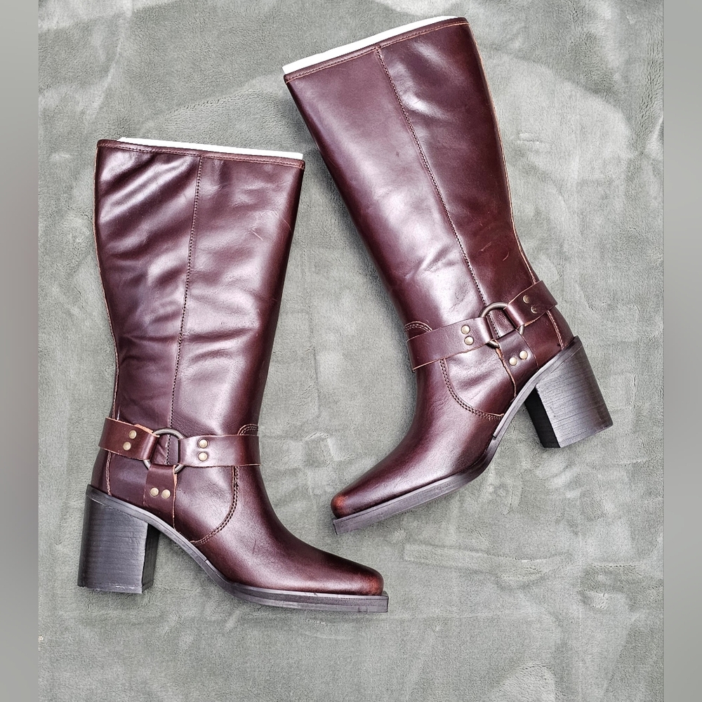 Elegant Brown Leather Knee-High Boots